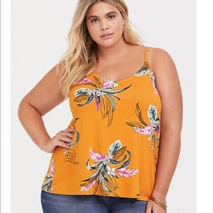 TORRID SUPER SOFT GOLDEN TROPICAL PRINT SWING CAMI